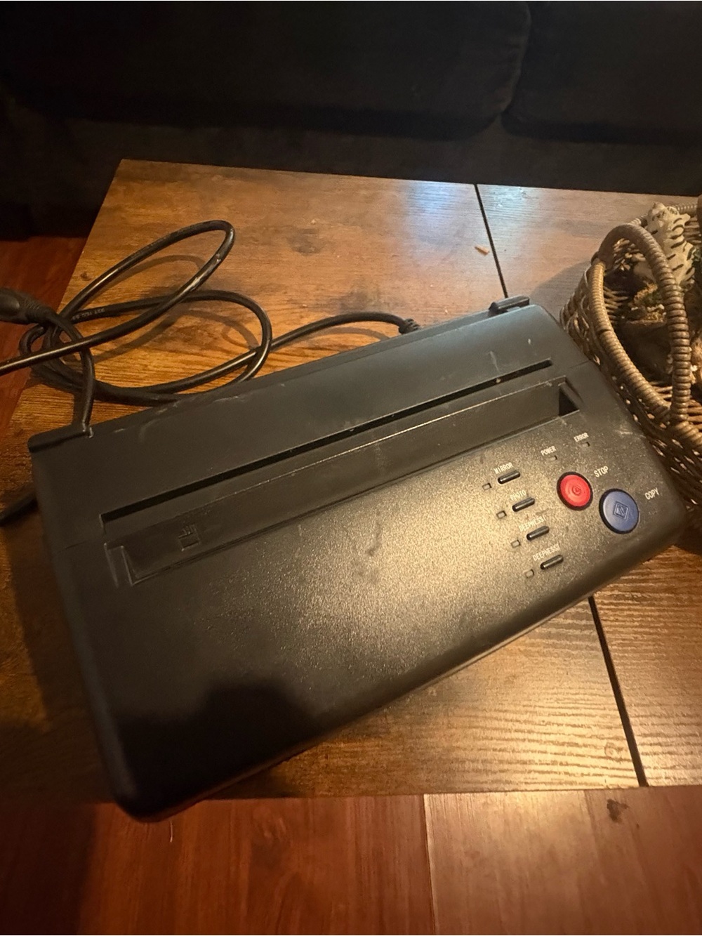 Black Video Game Console Accessory with Power and Reset Buttons